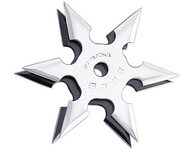6 Point 4" Throwing Star - Black