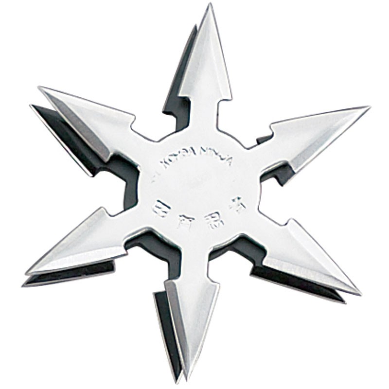 6 Point 4" Throwing Star - Silver