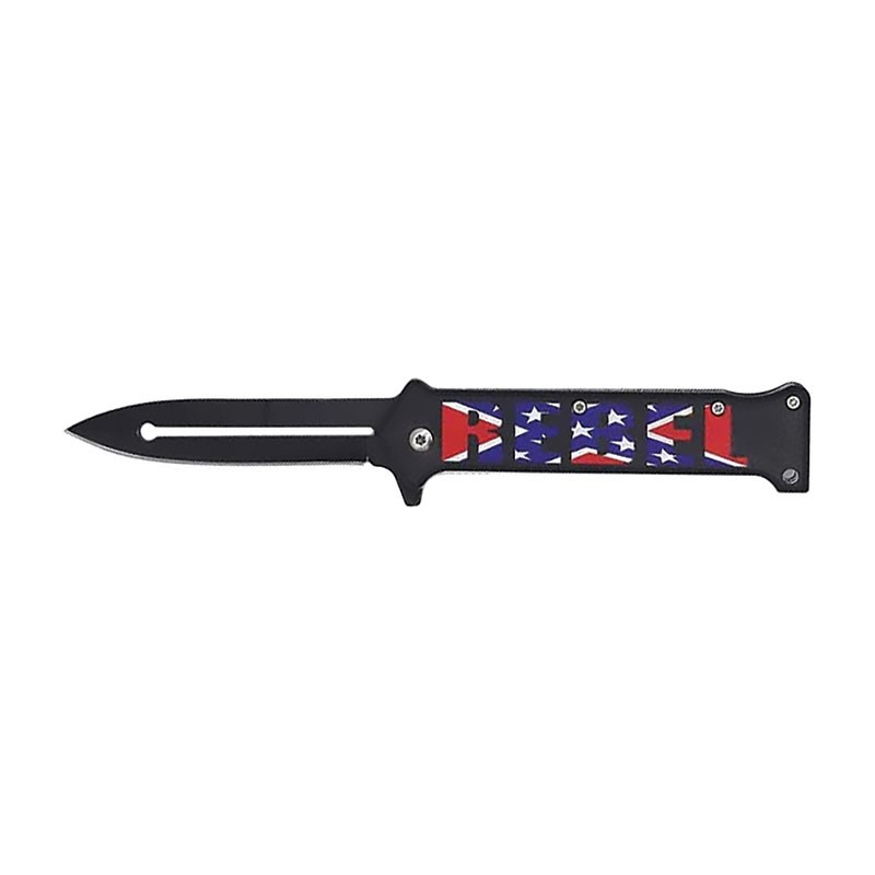 REBEL Confederate Flag JOKER Assisted Opening Knife