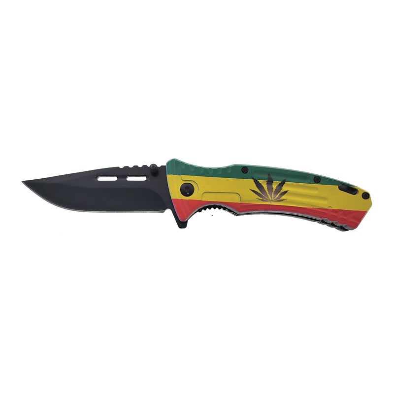 Assisted Opening Tactical Folding Knife - Marijuana
