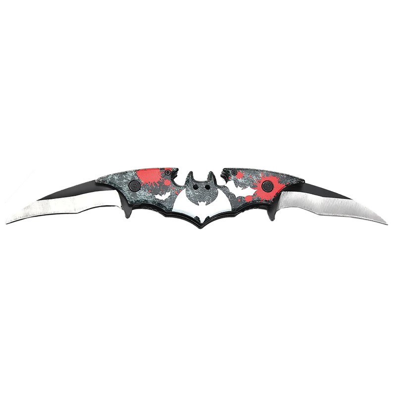 Blood Splatter Dual-Blade Bat Pocket Knife