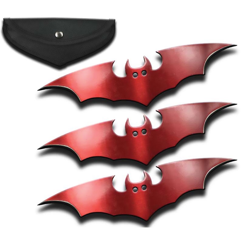 3 Piece Bat Throwing Set - Red