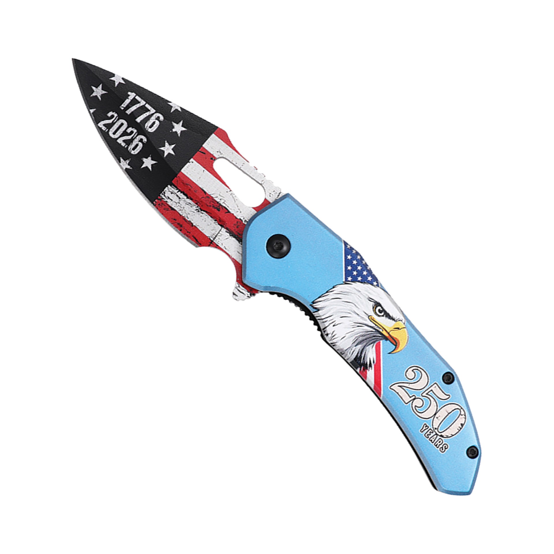 Liberty 250 Commemorative Spring Assisted Knife - Blue Aluminum