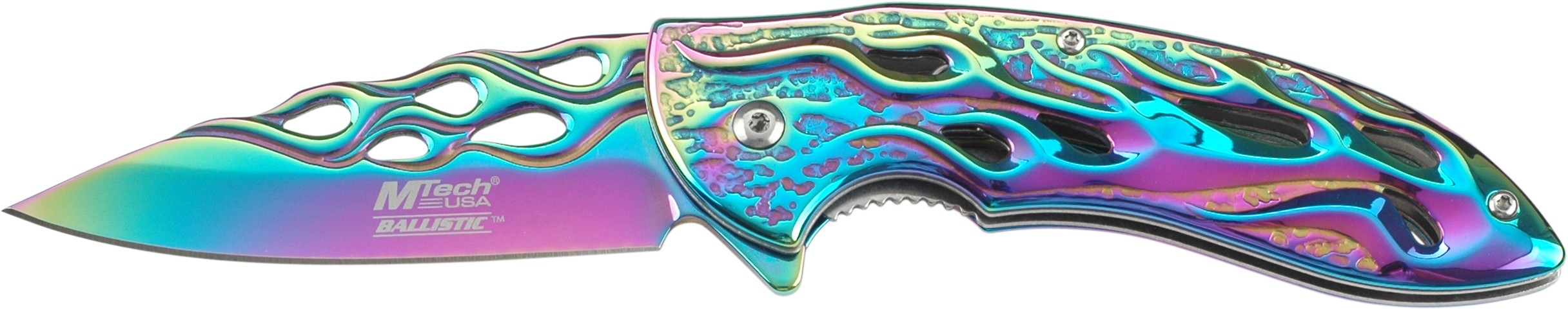 4.75" with Cut Out Flaming Rainbow
