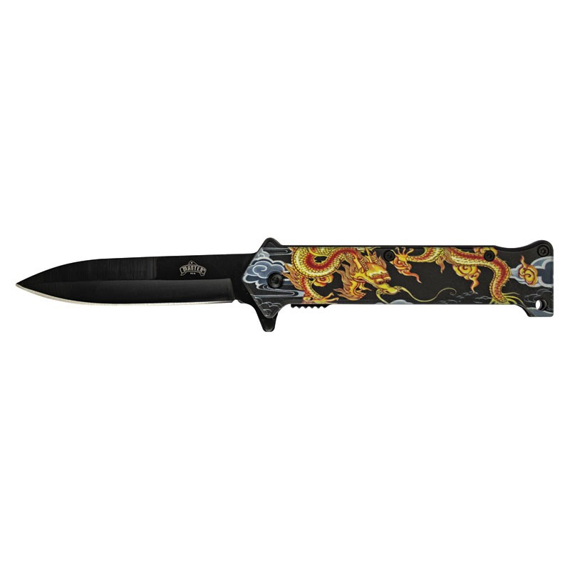 Master USA Spring Assisted Knife - MUA121B - Golden Dragon