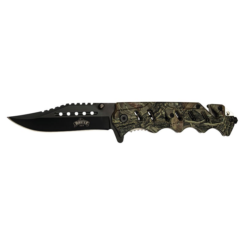 Master USA Spring Assisted Knife - MUA124B - Realistic Leaves