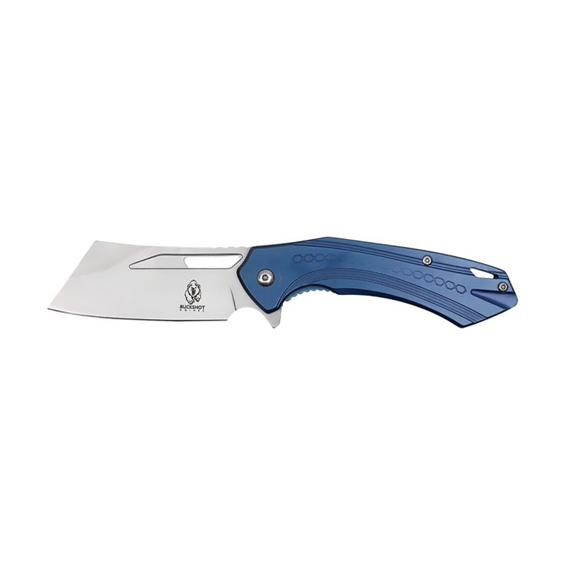 Cerulean Cleaver - 7.5" Blue Steel Assisted Open Pocket Knife