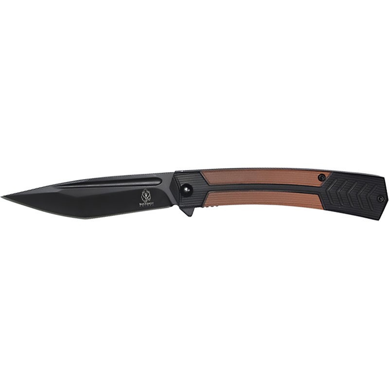 Bronze Nightfall - 8" Assisted Open Pocket Knife with Black and Bronze Handle