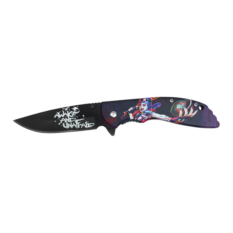 Awake and Unfazed Joker Girl - 8" Assisted Open Pocket Knife