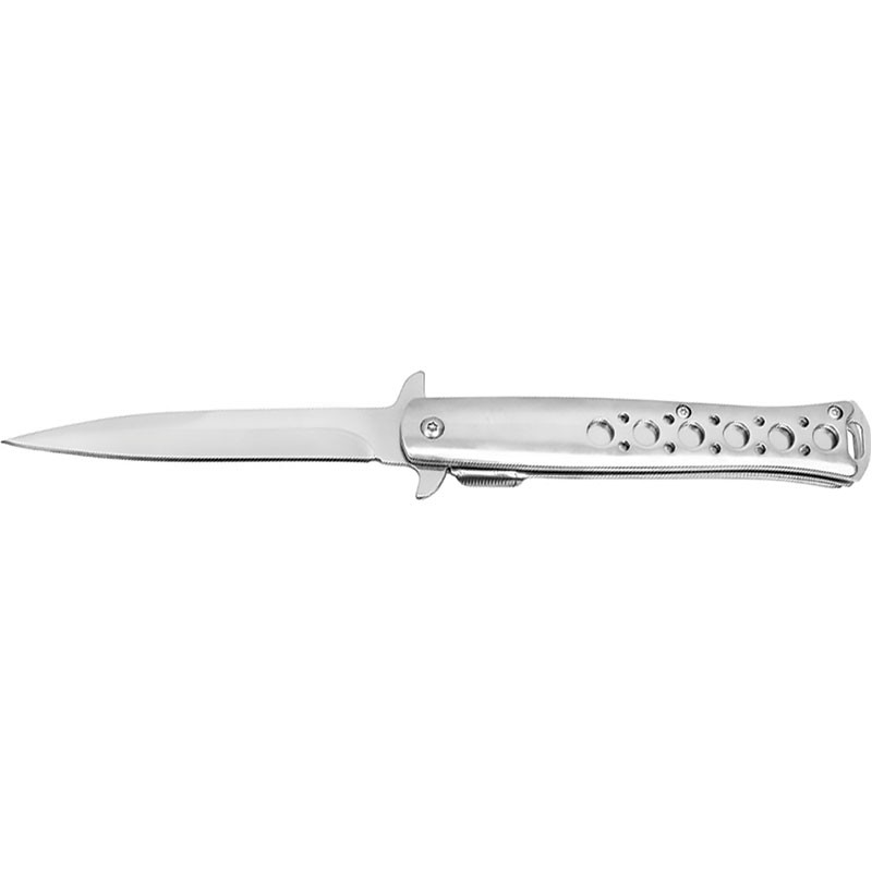 Silver Spike - 9" Silver Stiletto Pocket Knife