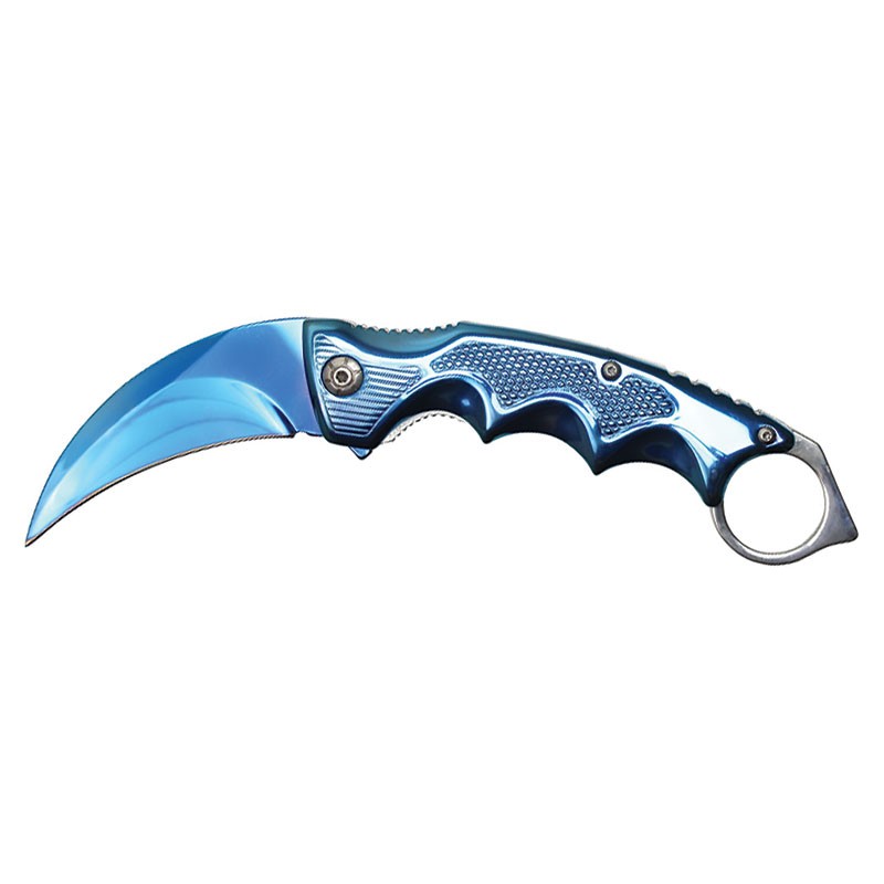 Azure Claw - 8.5" Blue Pocket Karambit