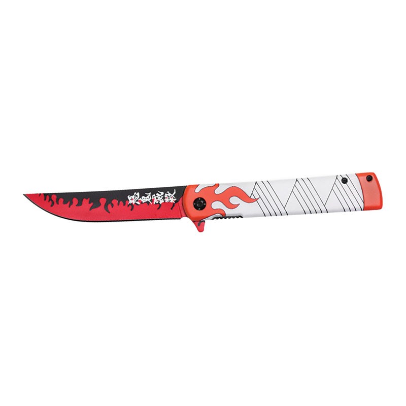 Blade of the Ancients - 8" Replica Anime Pocket Knife - Orange Fire