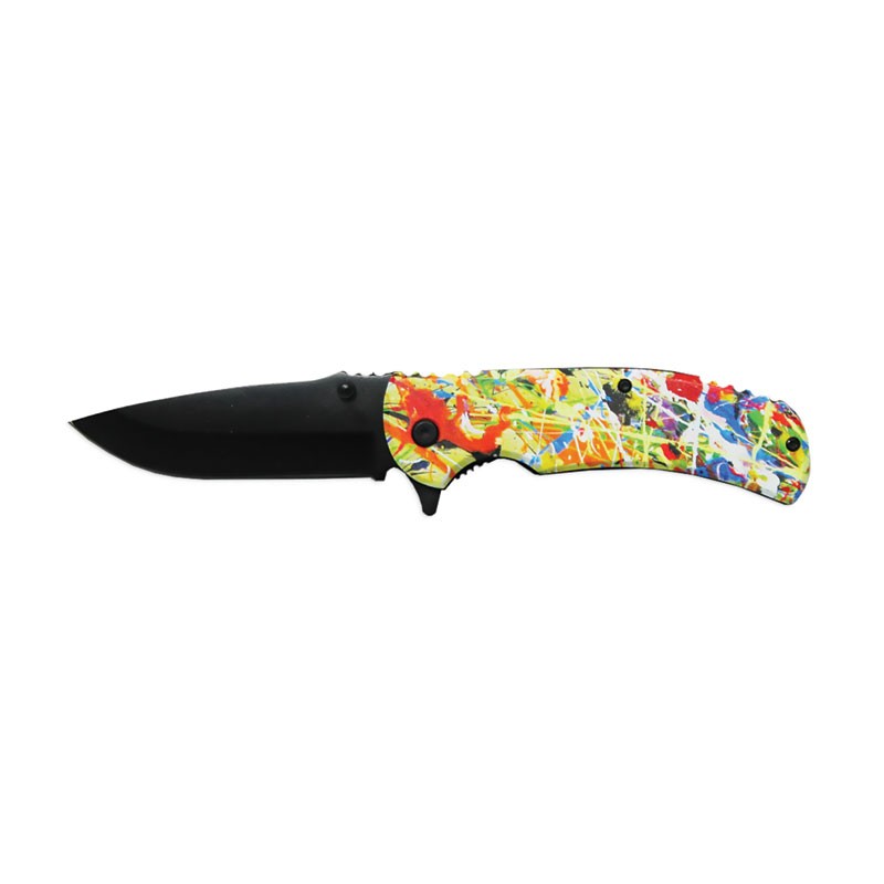 Splash of Brilliance Assisted Opening Folding Knife - Color Riot