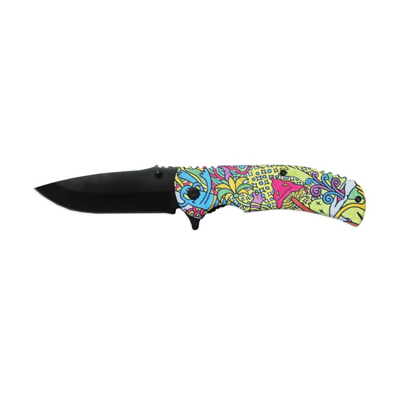 Splash of Brilliance Assisted Opening Folding Knife - Psychedelic Swirl