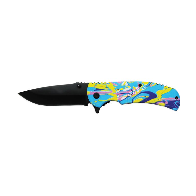 Splash of Brilliance Assisted Opening Folding Knife - Neon Flux