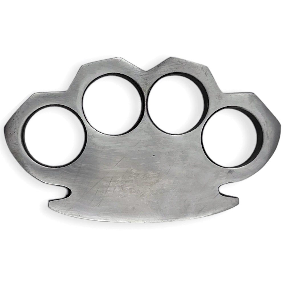 Solid Steel Brass Knuckles - Deep Silver