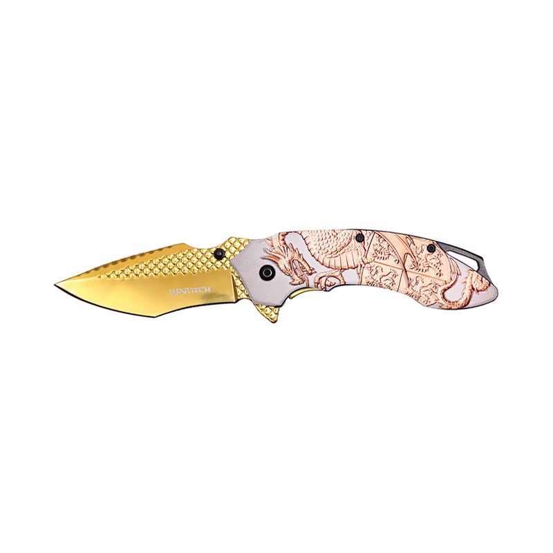 Sleek Titanium Dragon EDC Pocket Knife - Gold