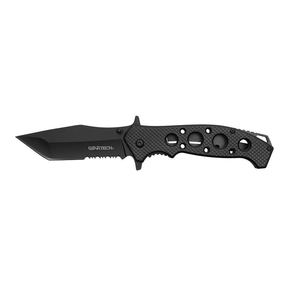 WARTECH - 8.25" Tactical Grip Pocket Knife - Black