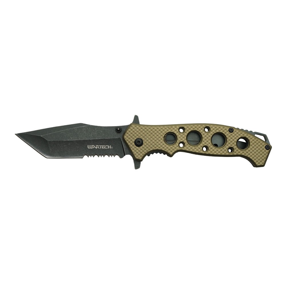 WARTECH - 8.25" Tactical Grip Pocket Knife - Tan