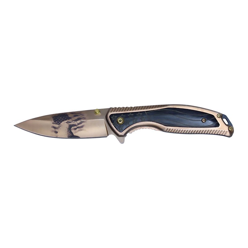 Copper Eagle Engraved Pocket Knife