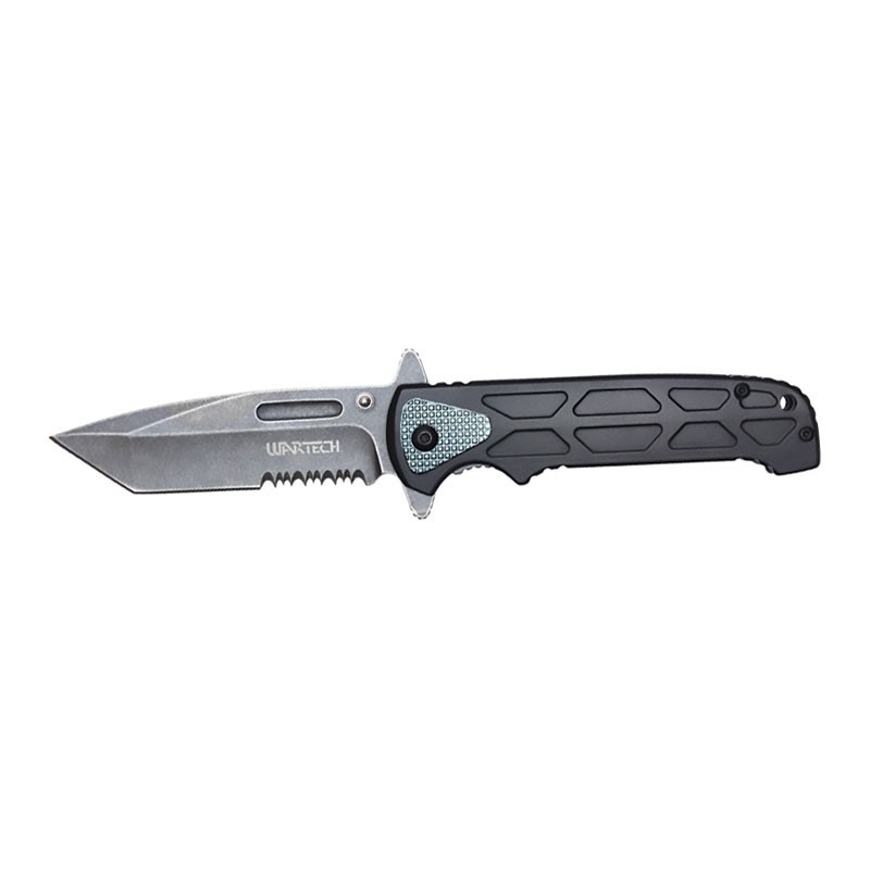 Tactical Hex 8" Steel Blade Pocket Knife - Stealth Black