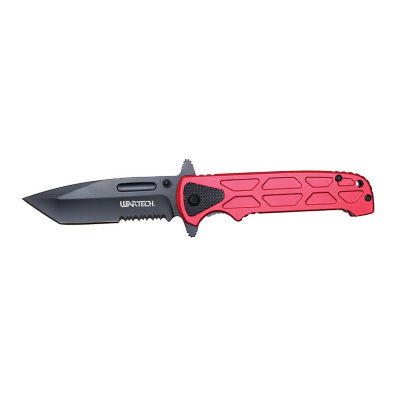 Tactical Hex 8" Steel Blade Pocket Knife - Crimson Alert