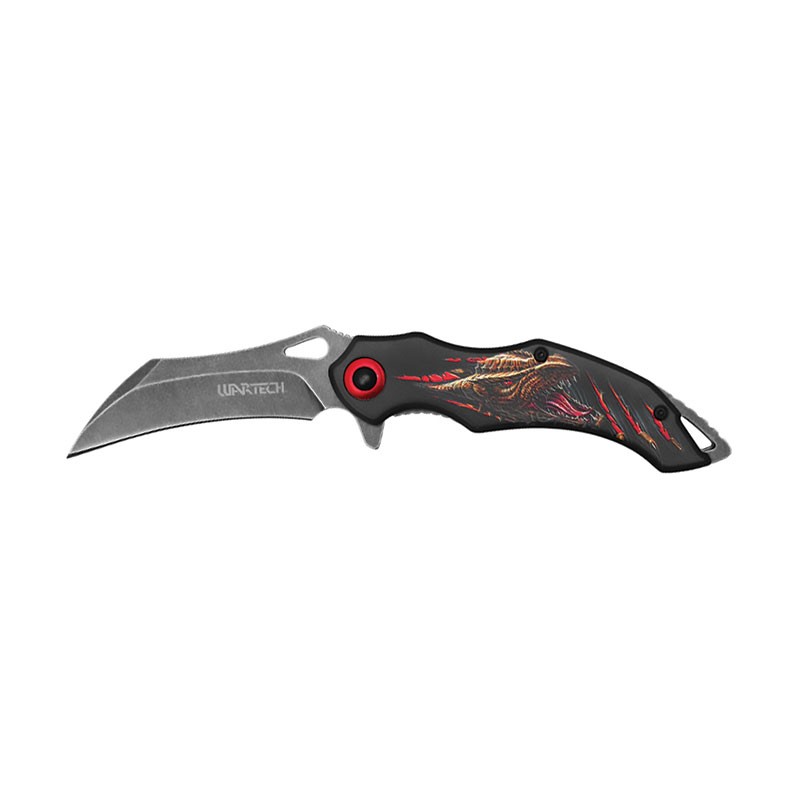 Dragon's Claw 7.5" Stonewash Pocket Knife - Inferno