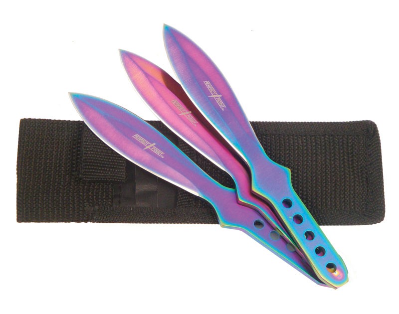 3 pc 6” Rainbow Throwers Double Edged