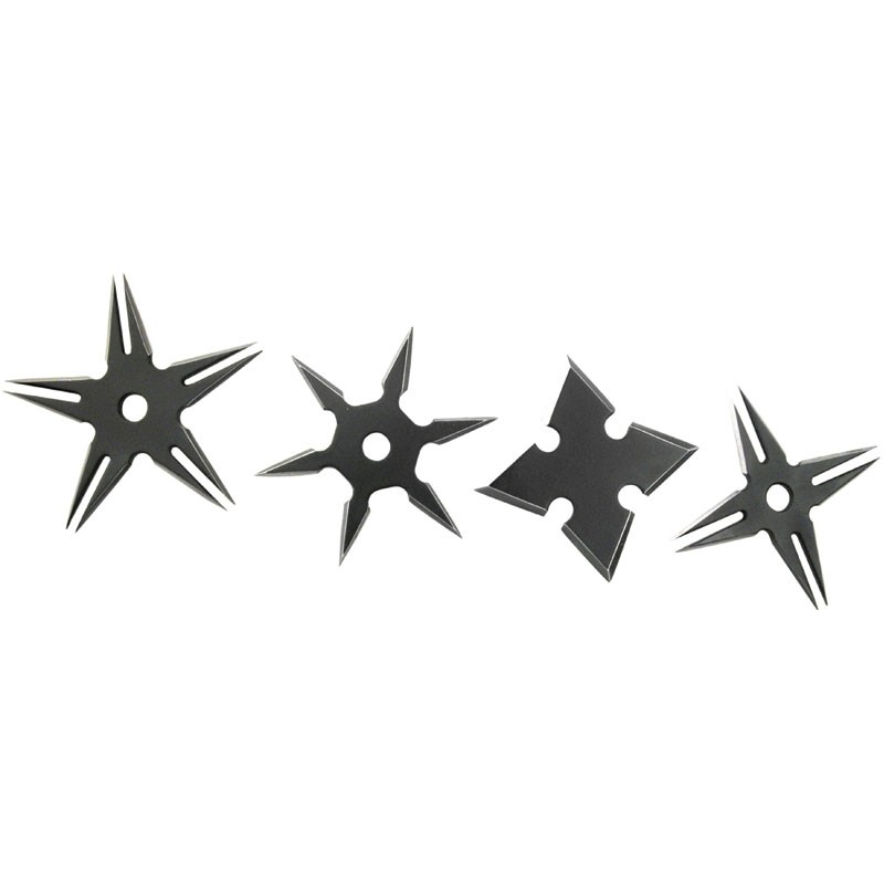 RC-1084B Four Piece Throwing Star Set  - Black