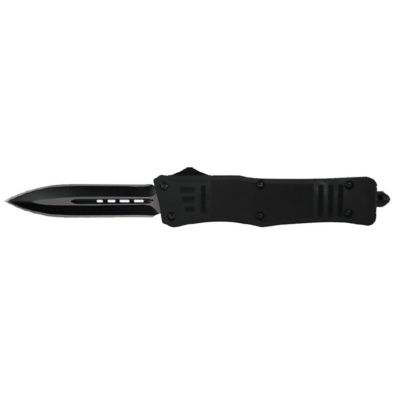 Textured Handle Tactical OTF Knife - Double Edge