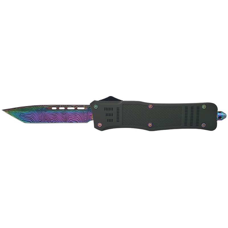 A Blade That Will Make Your Jaw Drop - Large OTF with Rainbow Damascus Blade - Tanto
