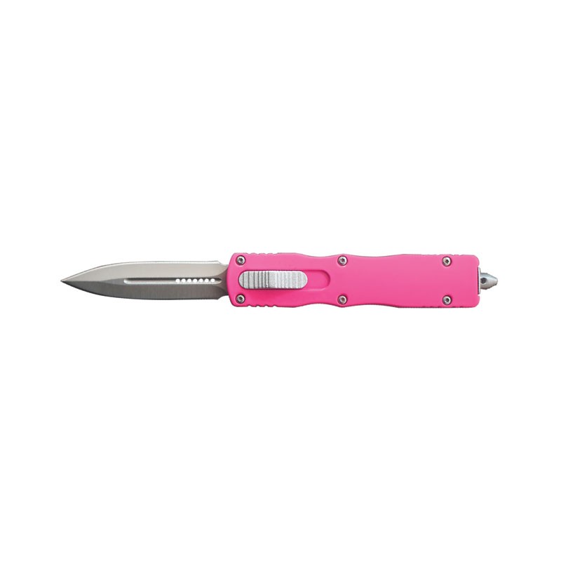 Front Switch OTF Knife Pink with SatinBlade