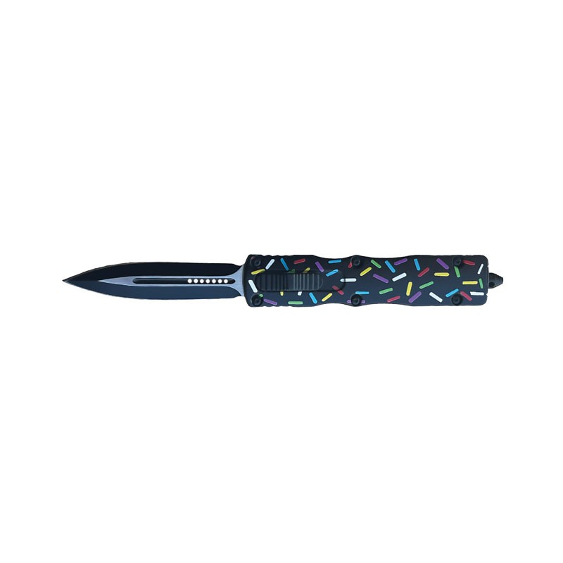 Sprinkled Cupcake Front Switch OTF Automatic Knife - Black