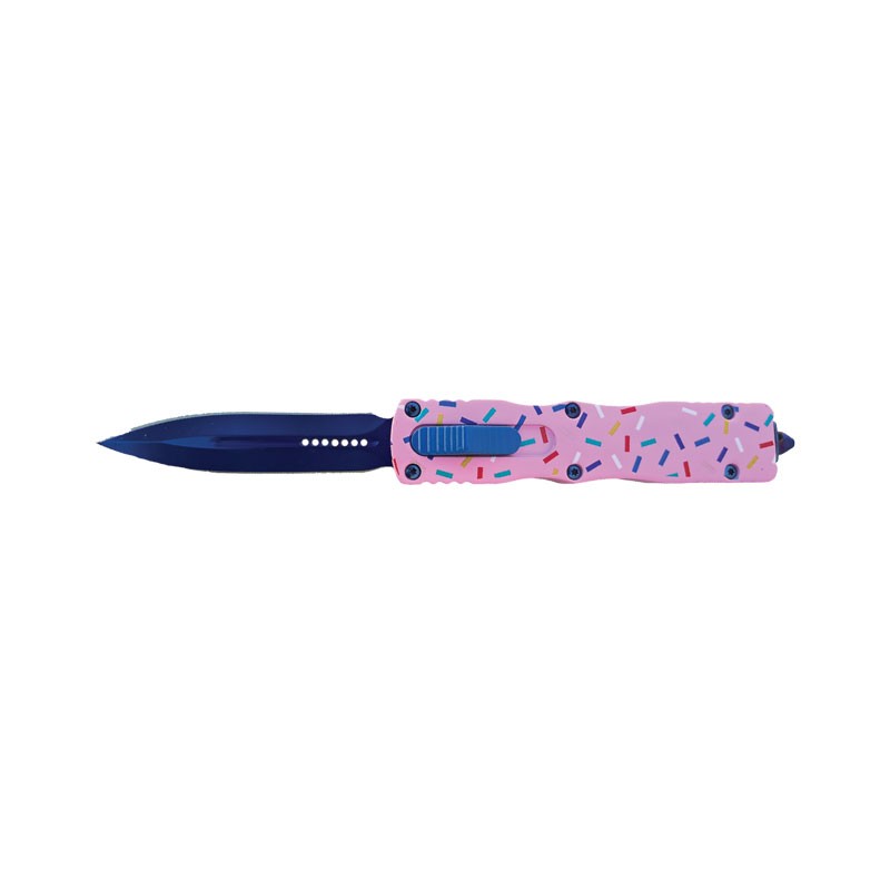 Sprinkled Cupcake Front Switch OTF Automatic Knife - Pink