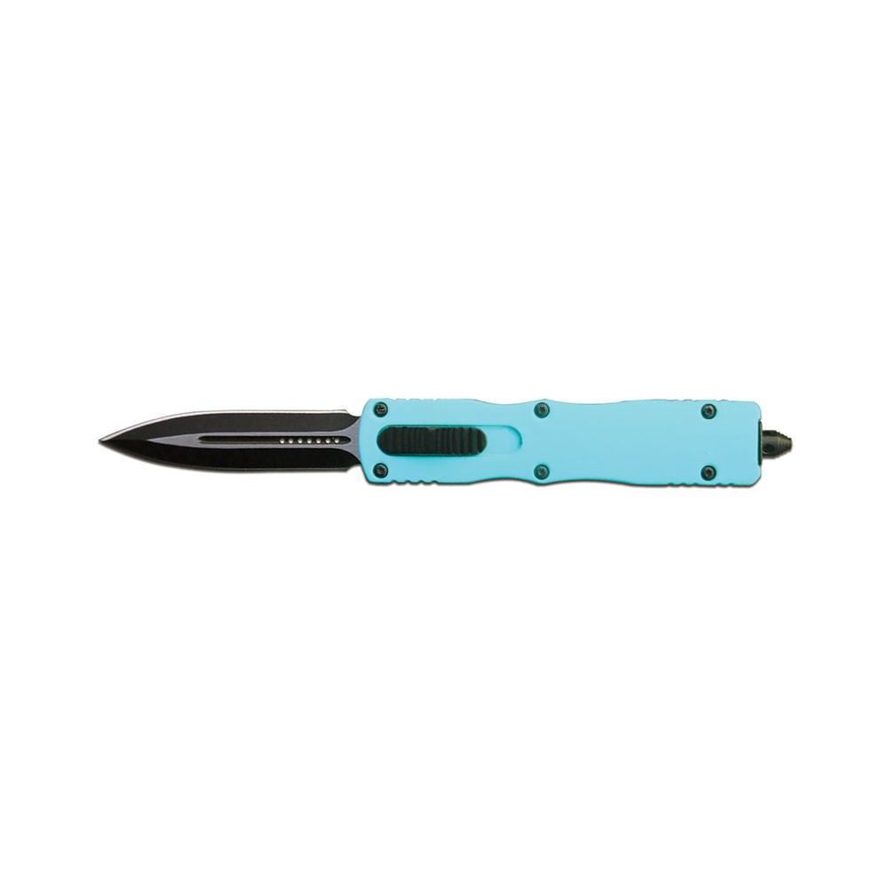 Teal Front-Switch Mini OTF Knife - EasyGrip Lightweight Auto with Sheath