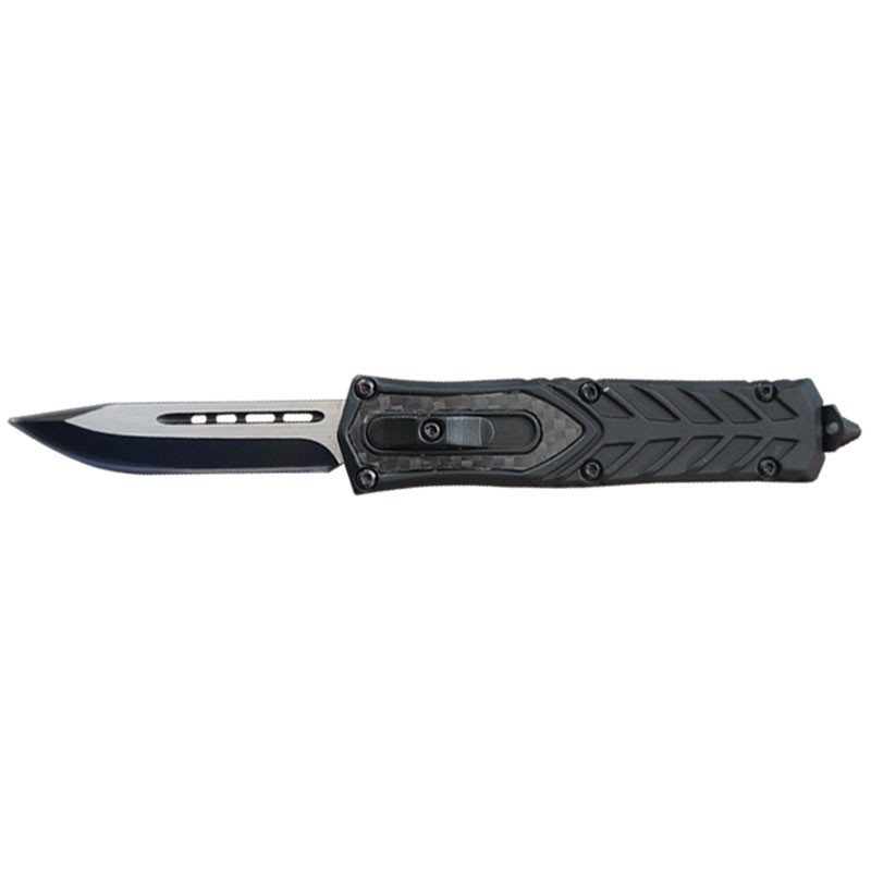 Upgraded Starship Invader OTF Knife -  USA Carbon Fiber Insert - Clip Point