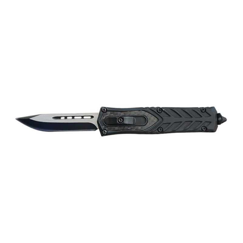 Upgraded Covert Starship Invader OTF Knife -  USA Carbon Fiber Insert - Clip Point