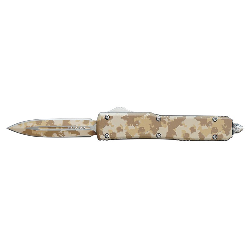 Smooth Handle OTF Knife - Digital Camo Print