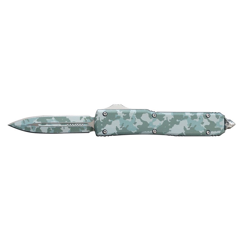 Smooth Handle OTF Knife - Digital Camo Print