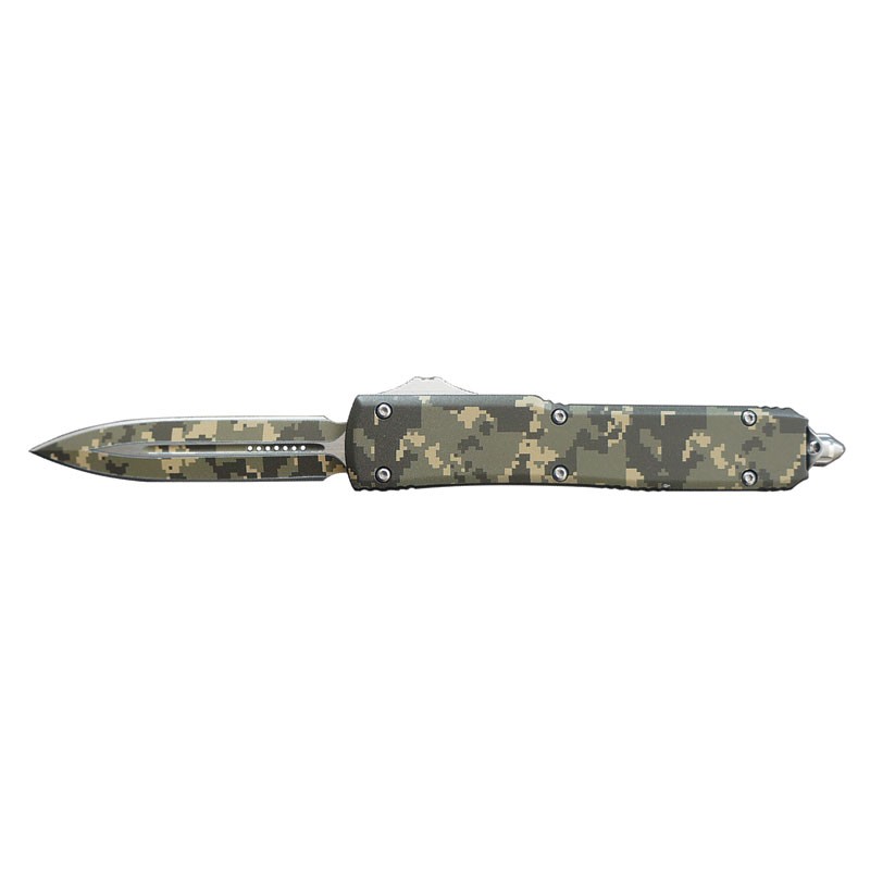 Smooth Handle OTF Knife - Digital Camo Print