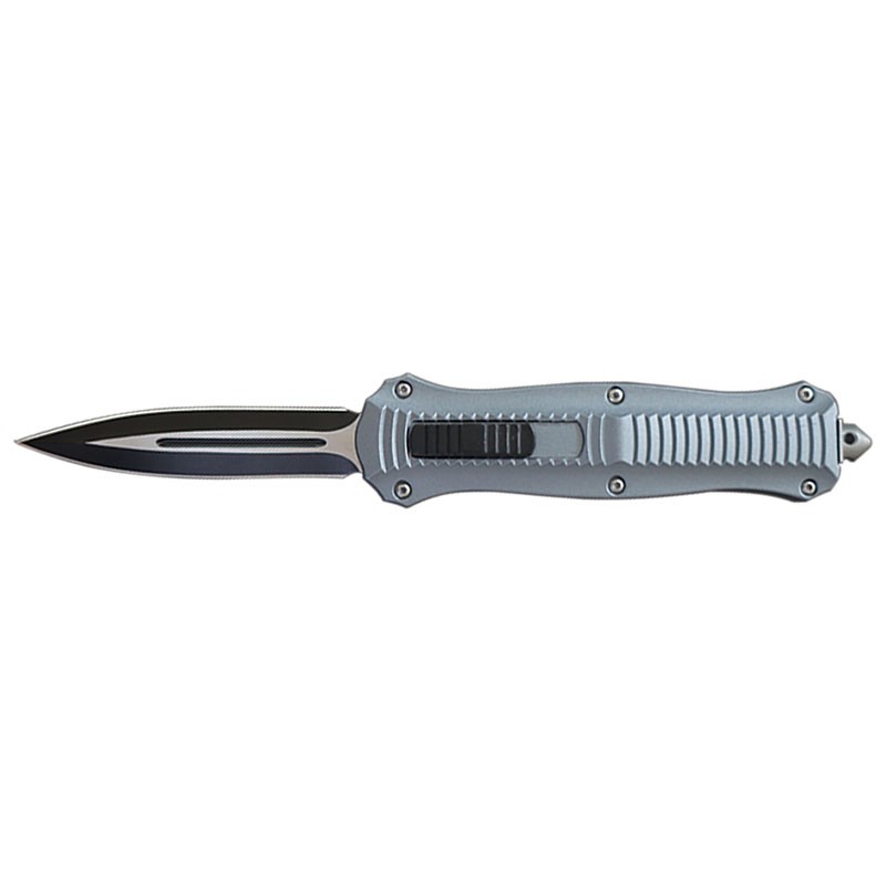 Front Switch Double Edge OTF Knife - Gray Handle