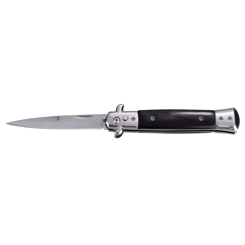 Stiletto Switchblade - Black Wood Handle