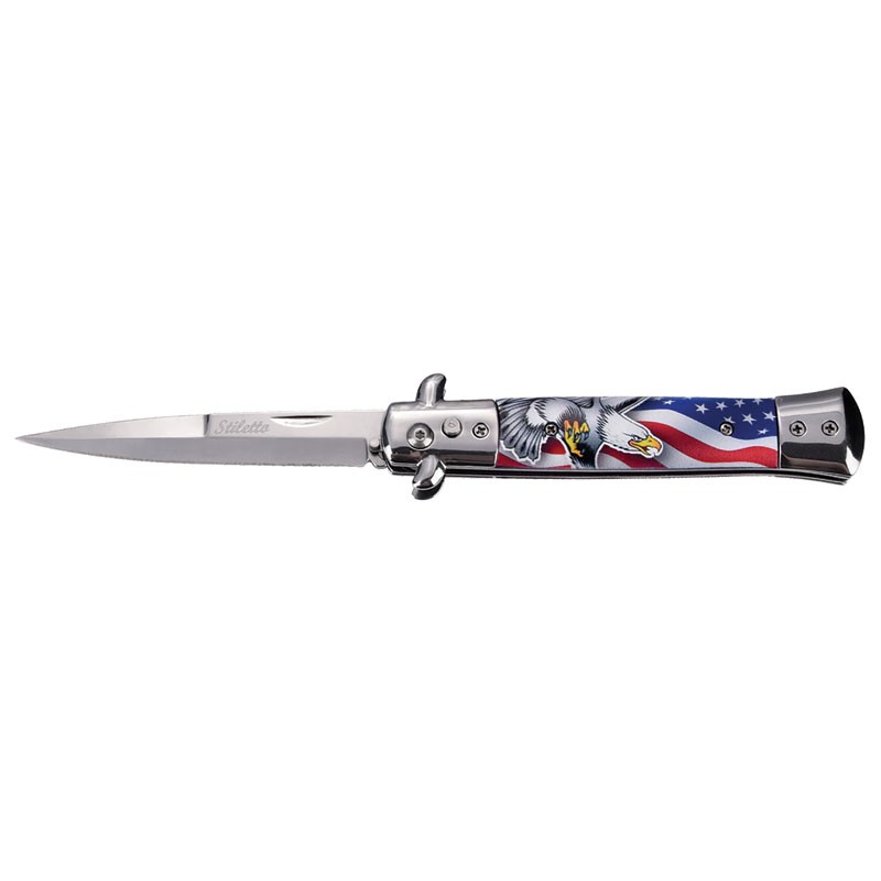 Stiletto Switchblade - Eagle with USA Flag