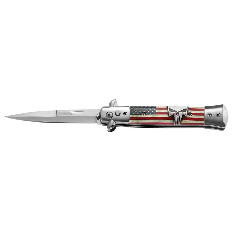 Stiletto Switchblade - Punisher with USA Flag