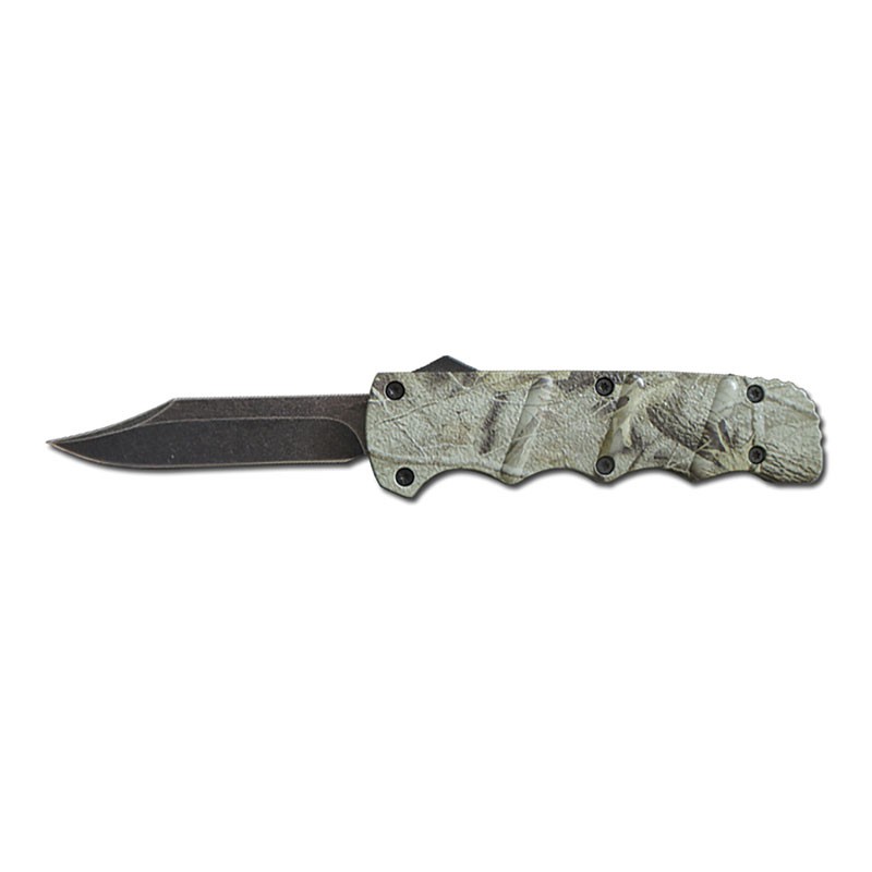 Bowie Blade OTF Knife - Green Leaf Camo