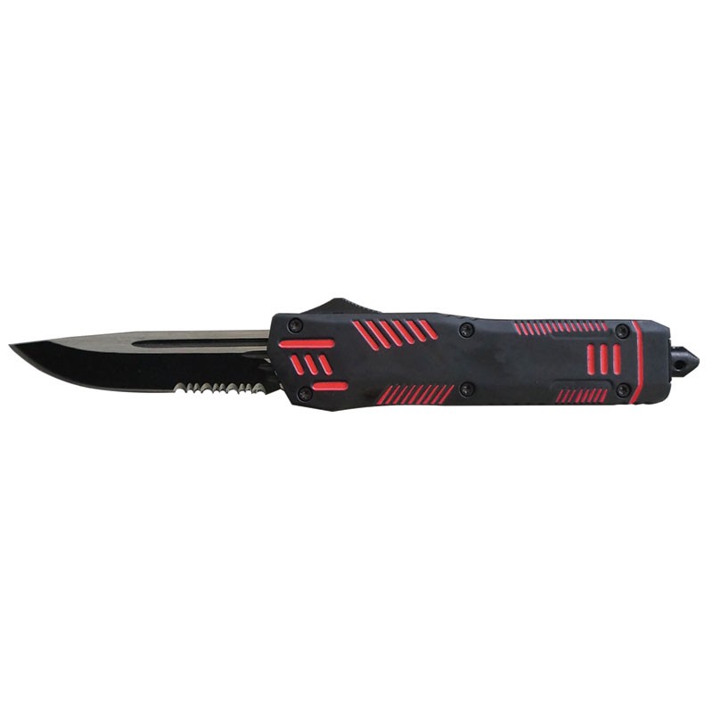 The Android OTF Knife - Black with Red Accent