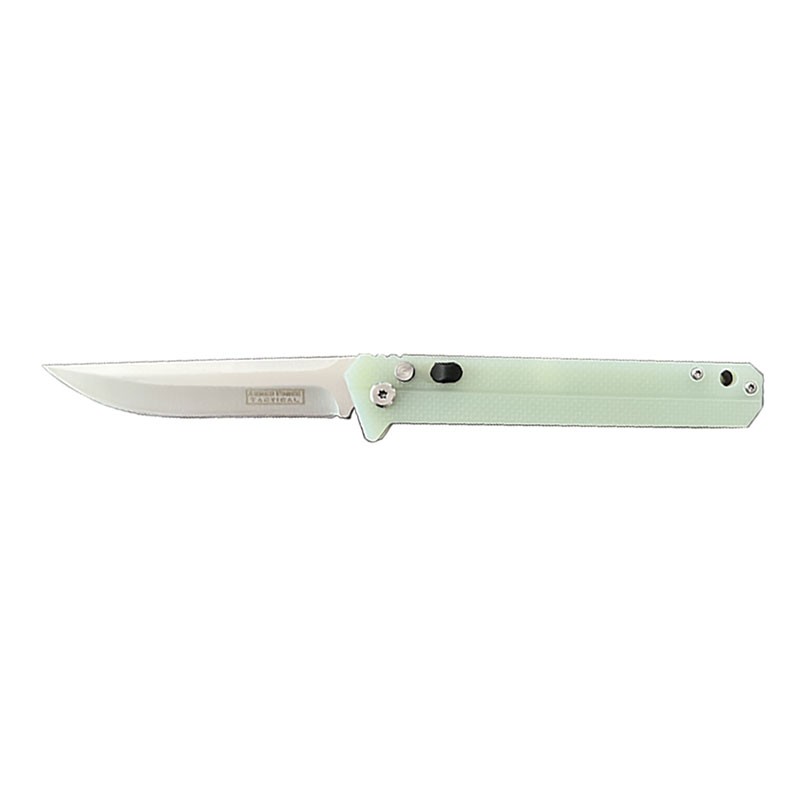 Tactical EDC Automatic Knife with Safety Lock and G-10 Handle - Jade Clip Point