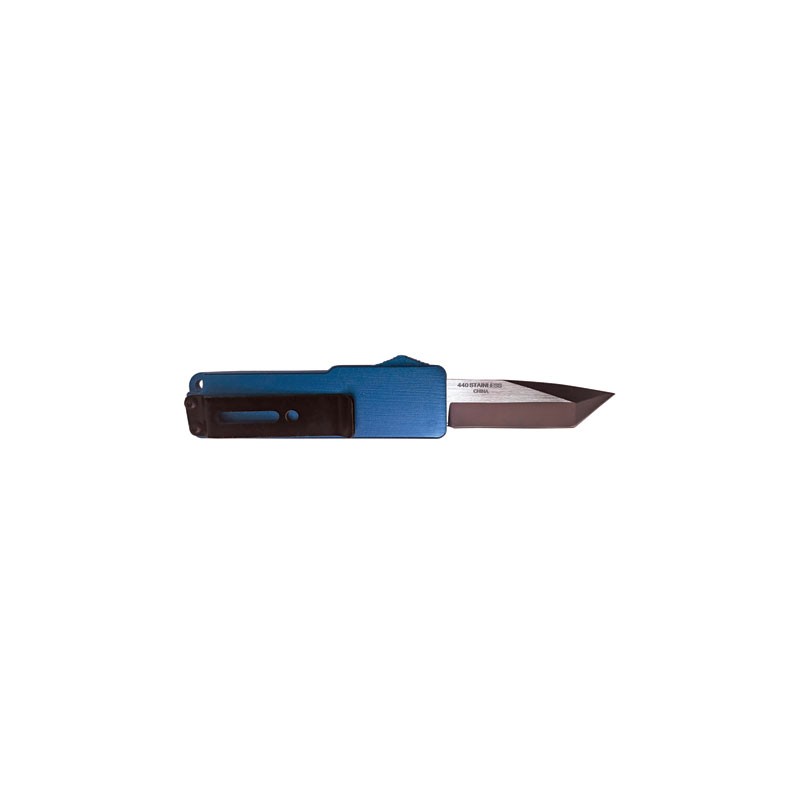 Snap Chop In-and-Out Tanto OTF Knife with Money Clip - Blue