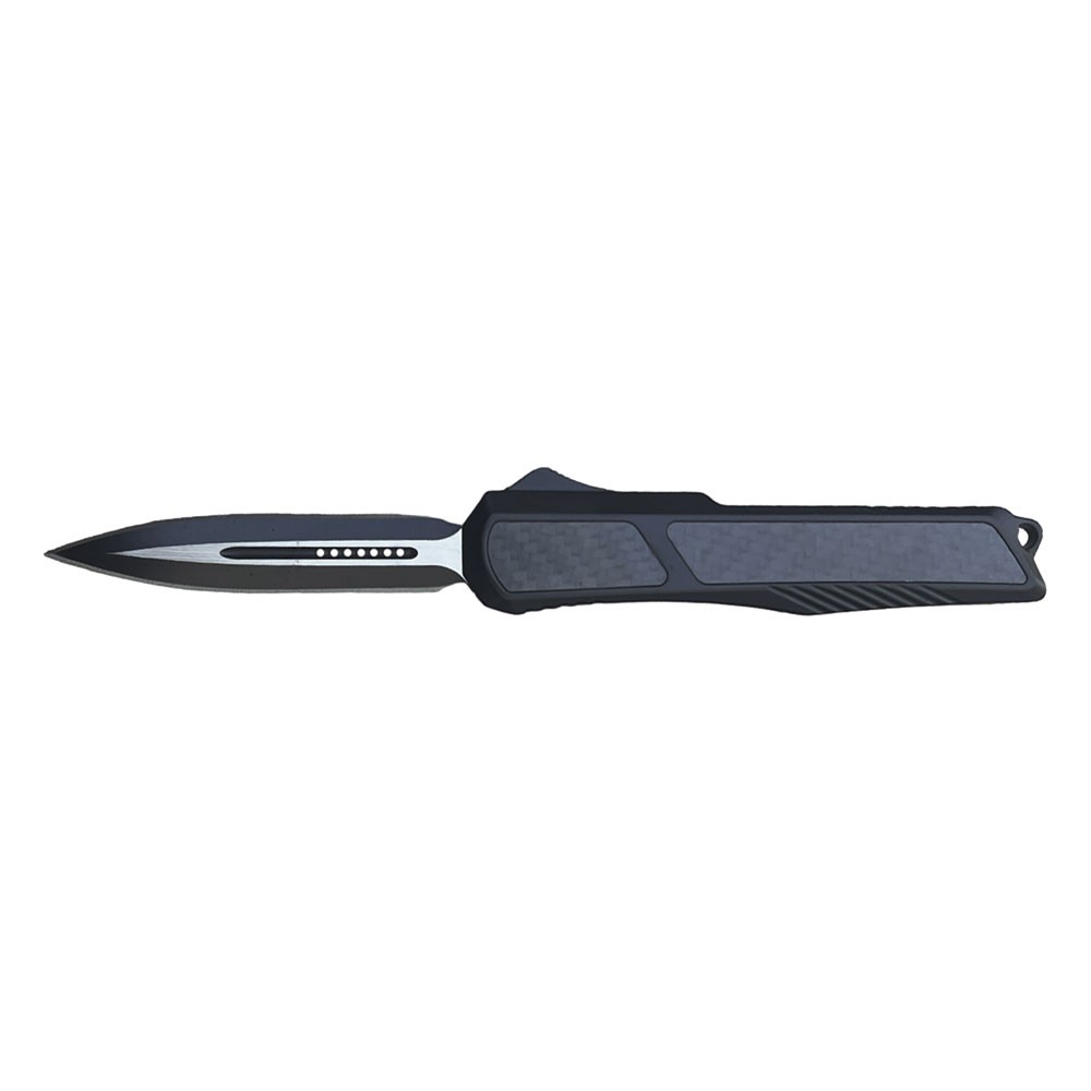 Stealth Guardian OTF Knife with Carbon Fiber Inlay - Black