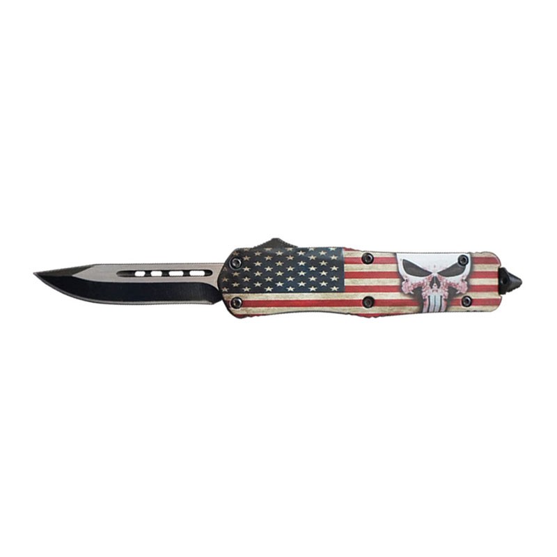 The Covert Punisher OTF Knife with USA Flag Design...Ready to exact revenge